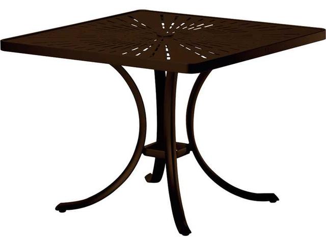 La Stratta 42-Inch Square Aluminum Dining Table with Umbrella Hole
