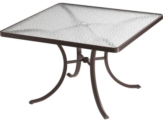 Acrylic Square Dining Table with Umbrella Hole