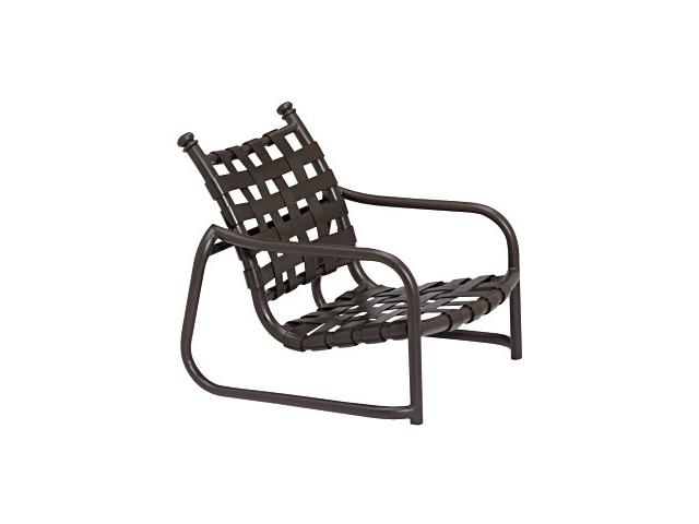 La Scala Cross Strap Aluminum Stackable Vinyl Strap Lounge Chair