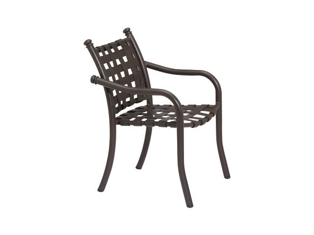 La Scala Cross Strap Aluminum Stackable Dining Arm Chair