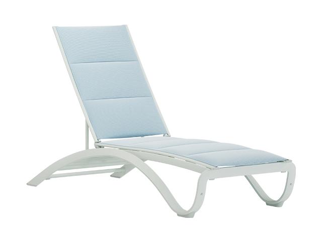 Twist Padded Sling Aluminum Adjustable Stackable Chaise Lounge