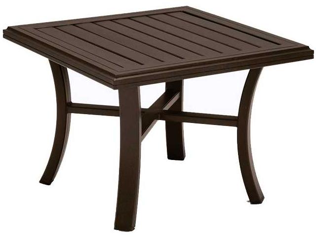 Banchetto 30-Inch Square Aluminum Slat End Table
