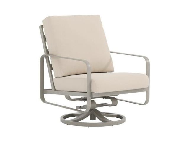Brasilia Cushion Aluminum Swivel Action Lounge Chair