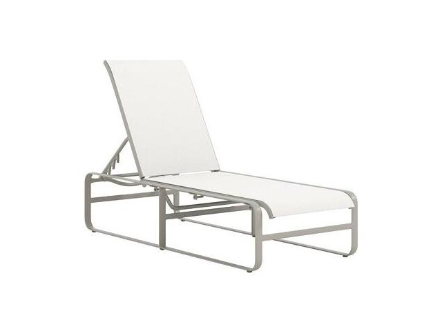 Brasilia Sling Aluminum Chaise Lounge with Arms