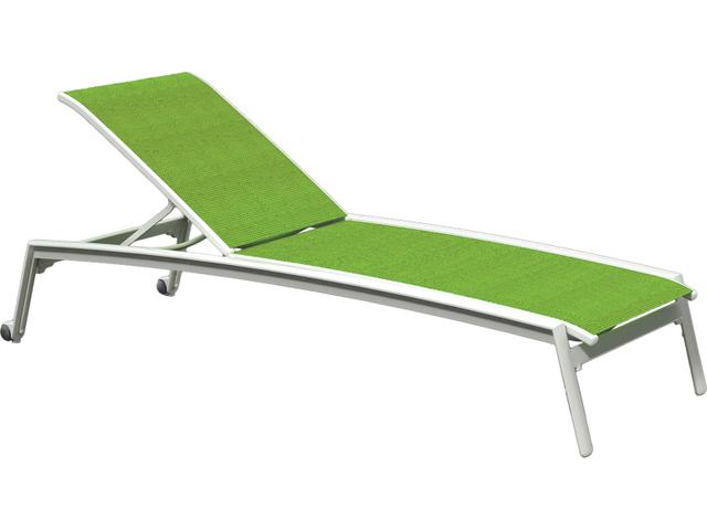 Elance Relaxed Sling Aluminum Chaise Lounge with Wheels
