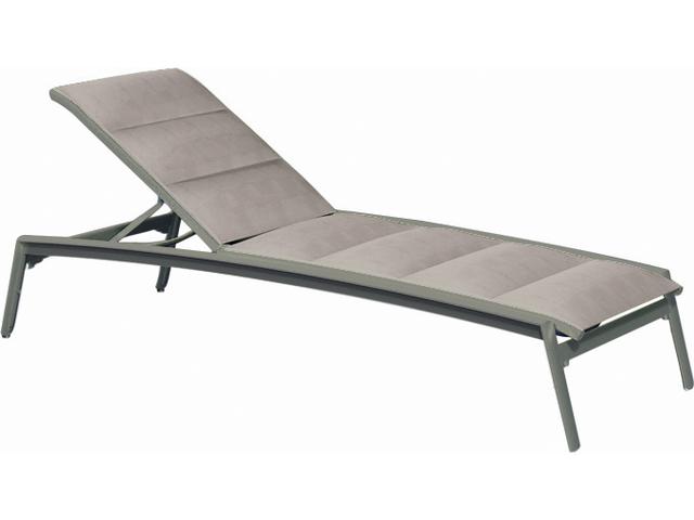 Elance Padded Sling Armless Chaise Lounge with Wheels