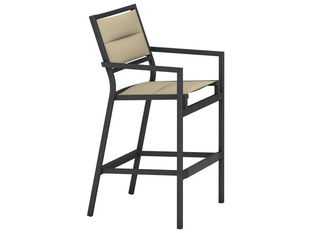 Cabana Club Padded Sling Aluminum Stationary Bar Stool
