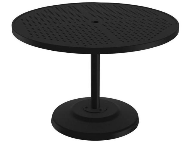 Boulevard 42-Inch Round Aluminum Pedestal Dining Table with Umbrella Hole