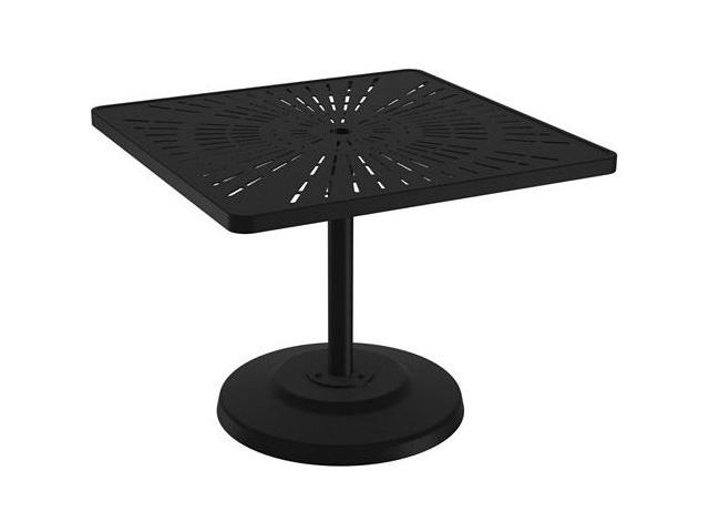 La Stratta 36-Inch Square Pedestal Dining Table with Umbrella Hole