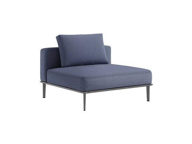 Platform Cushion Aluminum Armless Modular Lounge Chair