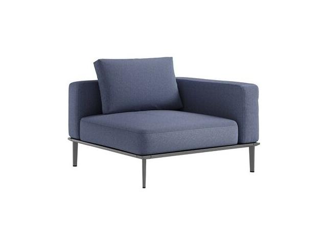 Platform Cushion Aluminum Left Square Corner Lounge Chair
