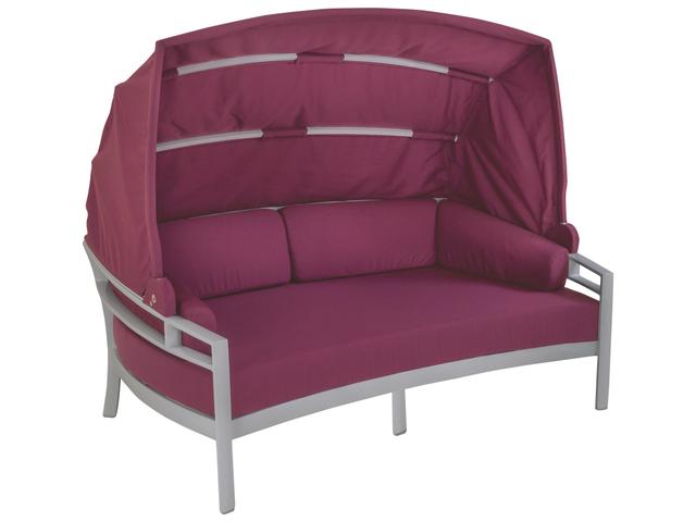 Kor Cushion Aluminum Lounger Loveseat with Shade