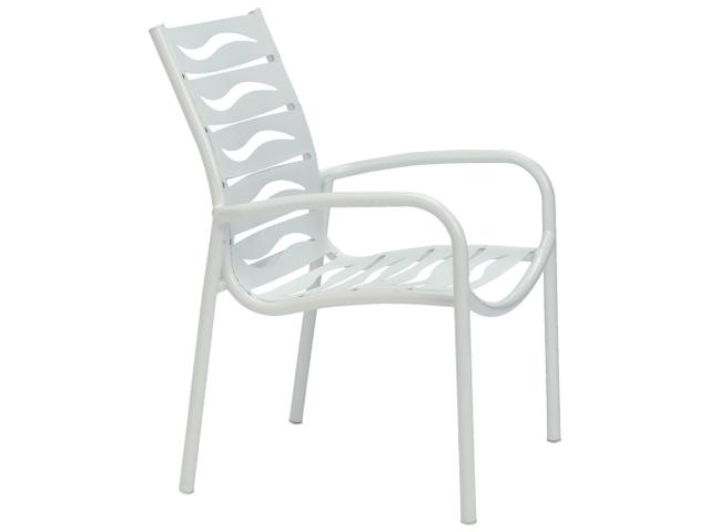 Millennia Wave Segment Aluminum Stackable Dining Armchair