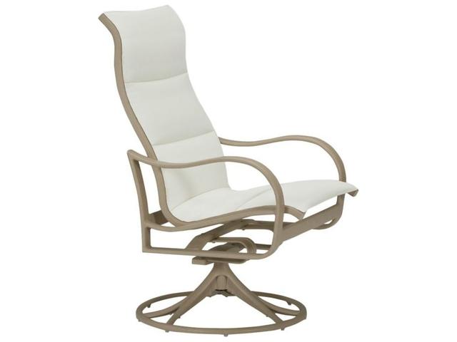 Shoreline Padded Sling High Back Swivel Rocker Dining Arm Chair