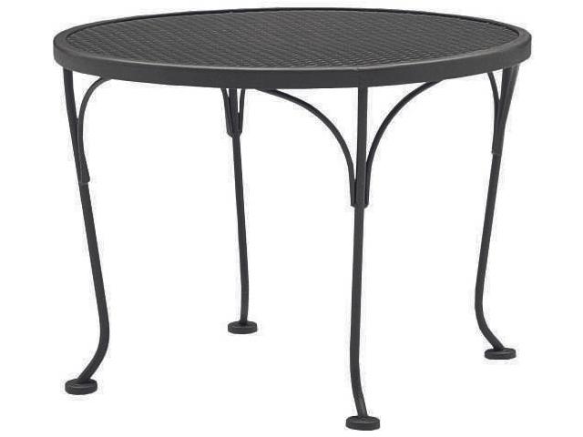 Wrought Iron Mesh Round Patio End Table