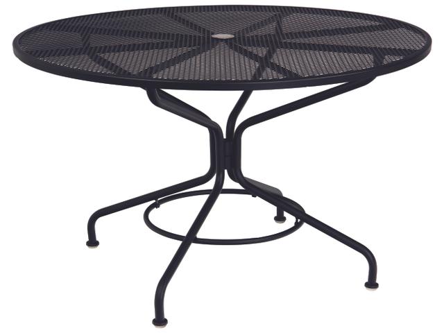 Wrought Iron 48 Inch Round Dining Table with Umbrella Hole
