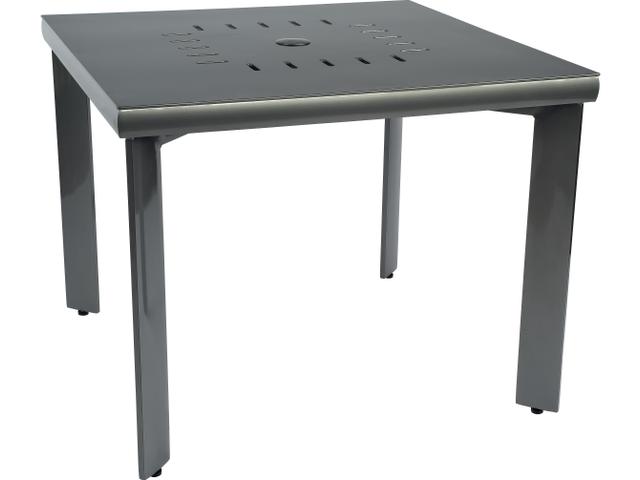 Metropolis 36-Inch Square Aluminum Dining Table with Umbrella Hole