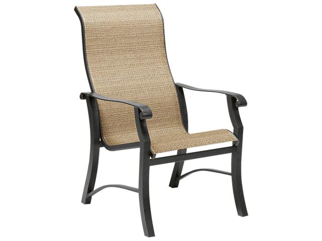 Cortland Aluminum Sling High Back Dining Arm Chair