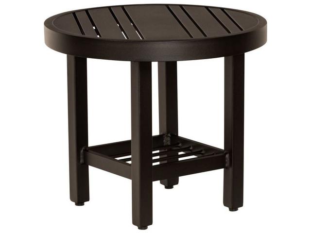 Tri-slat 16-Inch Aluminum Round End Table