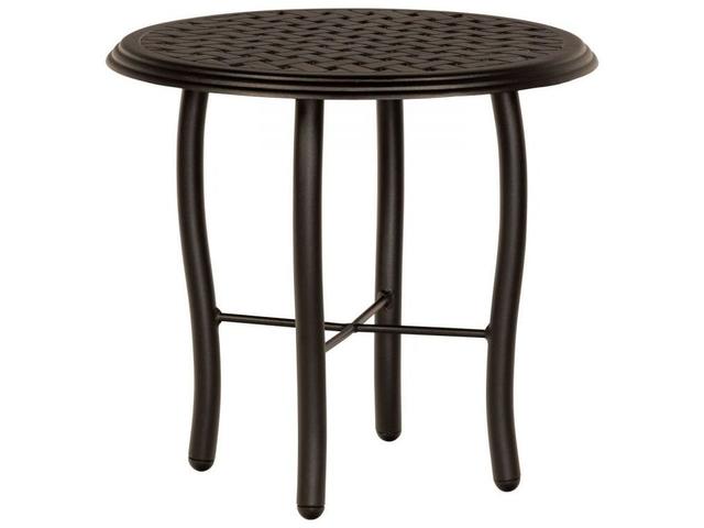 Thatch 22-Inch Round Outdoor End Table in Textured Black