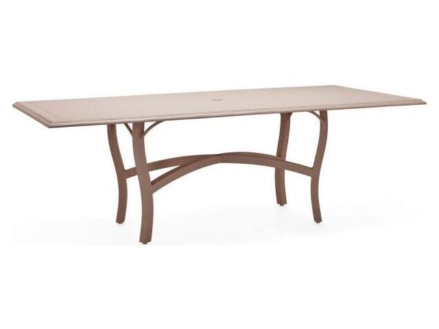 Solid Cast Aluminum Rectangular Dining Table with Umbrella Hole