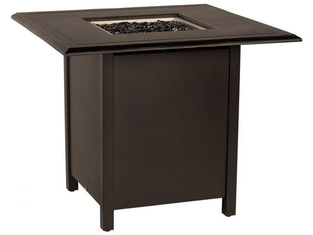 Cast Aluminum Square Counter Height Fire Pit Table