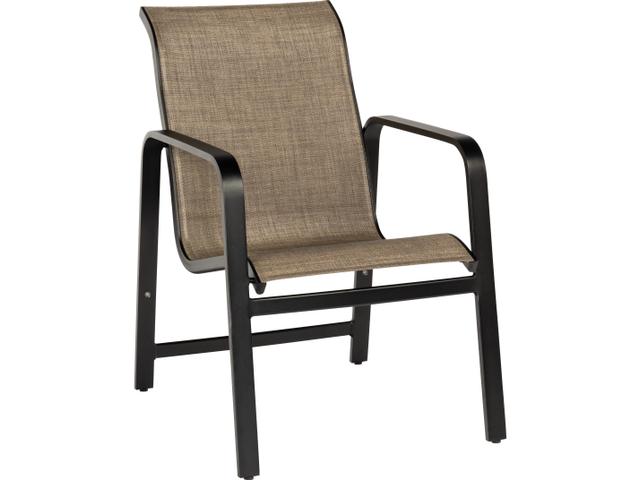 Landings Aluminum Sling Stackable Dining Arm Chair