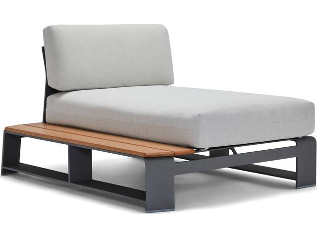 Gather Aluminum LHF Outdoor Patio Chaise Lounge with NextTeak Accent