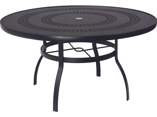 Deluxe 54-Inch Round Trellis Top Dining Table with Umbrella Hole