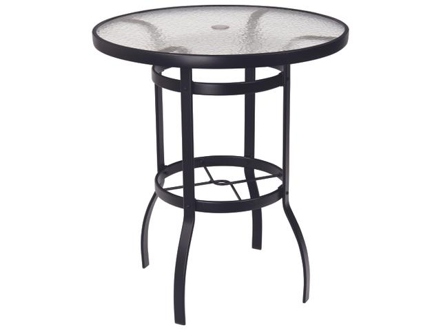 Deluxe 36-Inch Round Aluminum Bar Height Table with Umbrella Hole