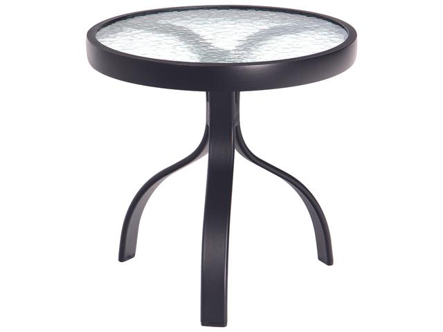 Deluxe 18-Inch Round Aluminum Obscure Glass End Table