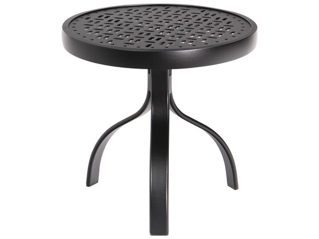 Deluxe 18-Inch Round Outdoor End Table with Lattice Top