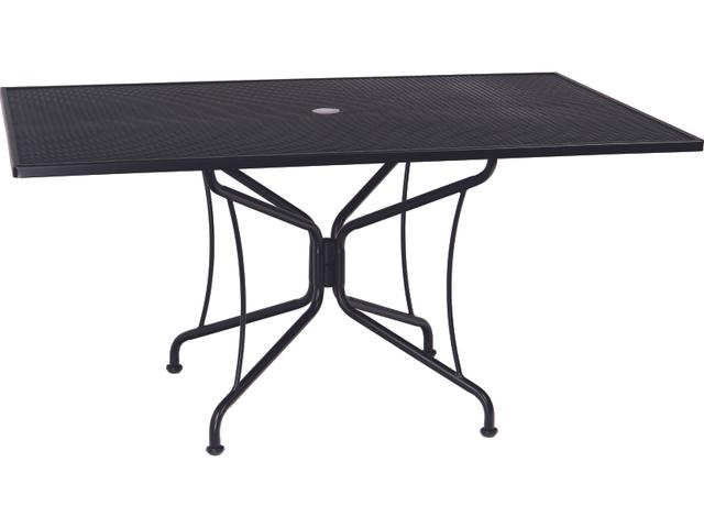 Mesh Rectangular 8-Spoke Dining Table with Umbrella Hole