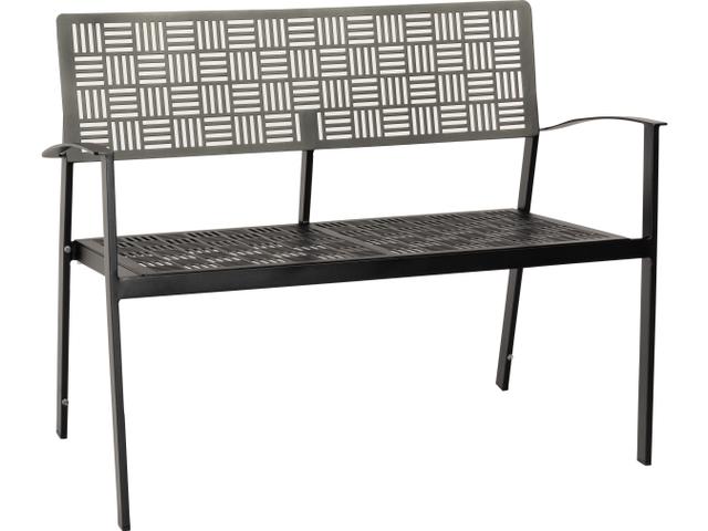 New Century 2-Person Stackable Wrought Iron Bench with Cushion