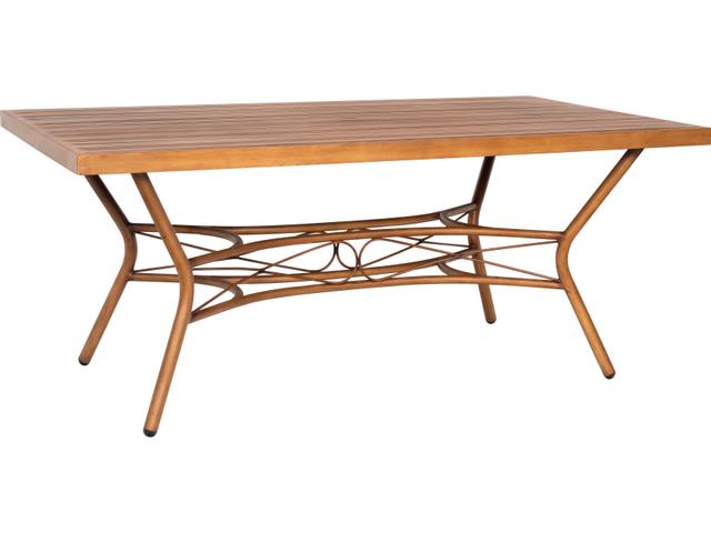 Cane 72-Inch Rectangular Slatted Top Aluminum Umbrella Dining Table