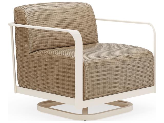 Juno Swivel Aluminum Woven Reticulated Foam Lounge Chair