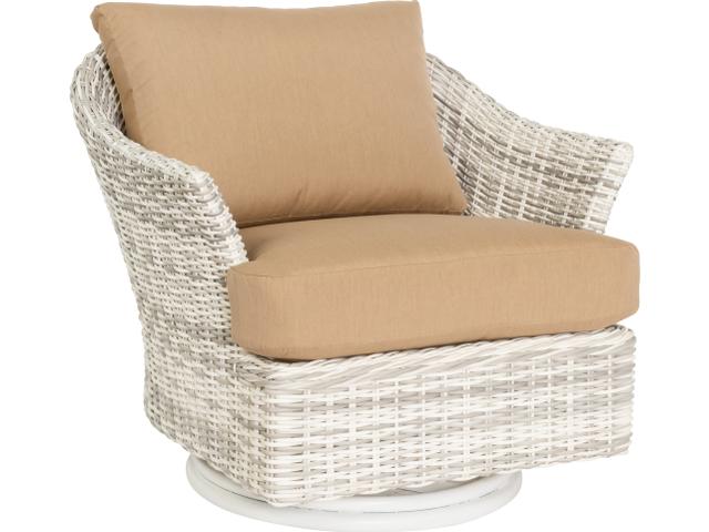 Whitecraft Sonoma Wicker Swivel Lounge Chair in Trax Mink
