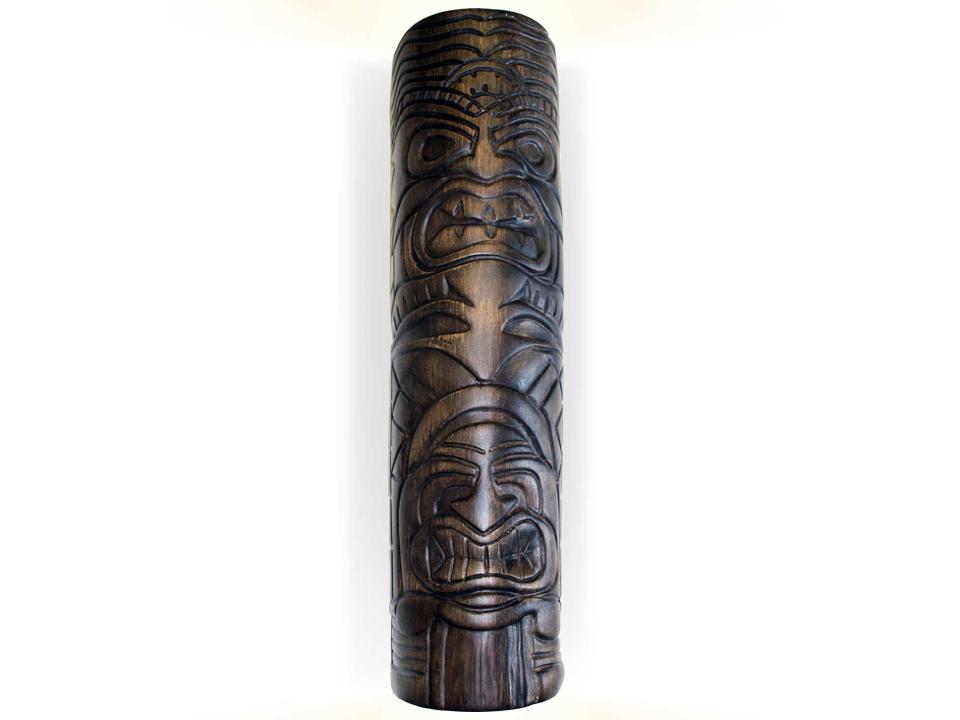 Lighting Tiki Totem 2-Light Wall Sconce in Dark Teak