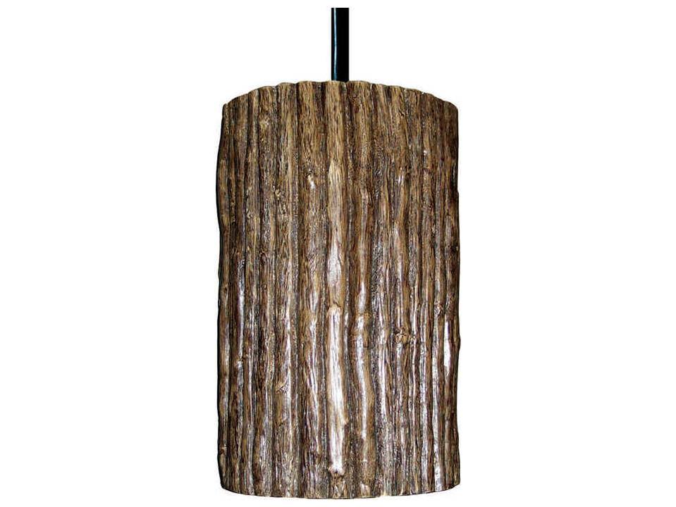 Twigs 1-Light Twig Brown Cylinder Mini Pendant
