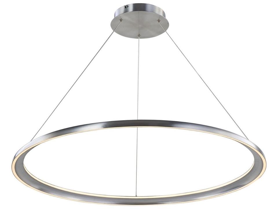 Saturn 2-Lights 36" Brushed Aluminum Dual Illuminated Ring Pendant