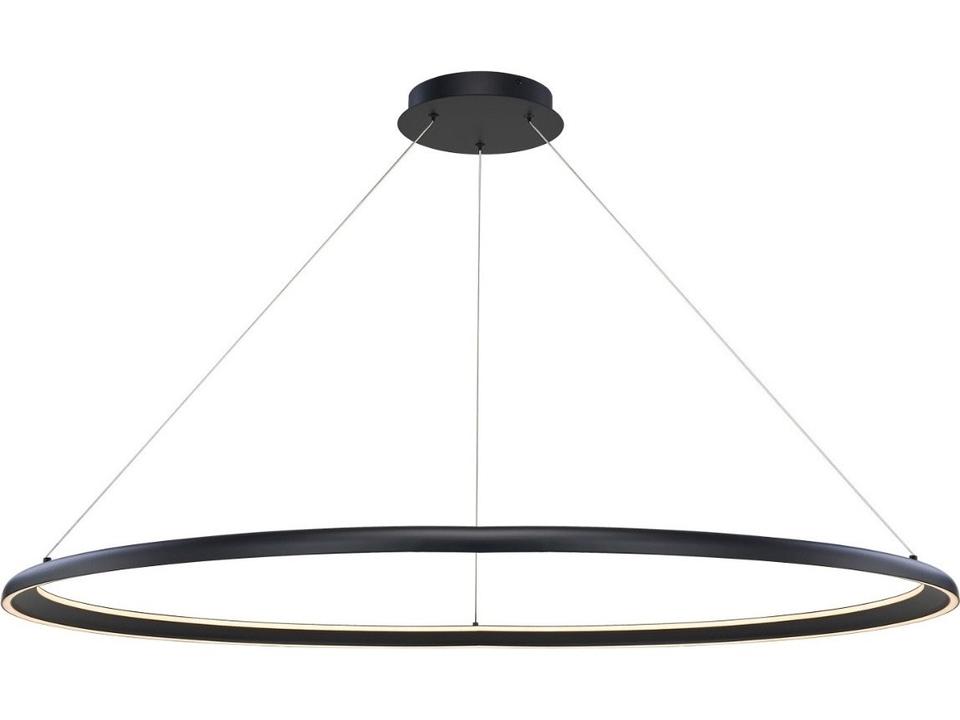 Saturn 2-Lights 48'' Matte Black Dual Illuminated Ring Pendant