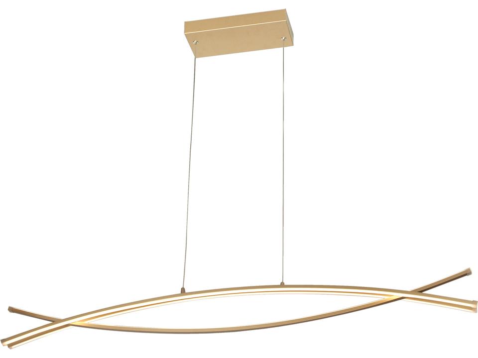 Wishbone Crossed Frame Pendant In Gold