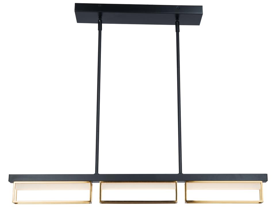 Pane 3-Light Framed Pendant Modern Linear Fixture