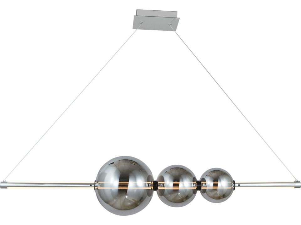 Lighting Orb Linear Bar Pendant Modern Chrome Fixture