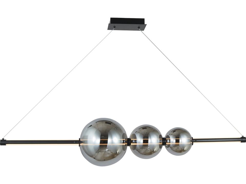 ORB Linear Pendant Light with Smoked Glass Orbs