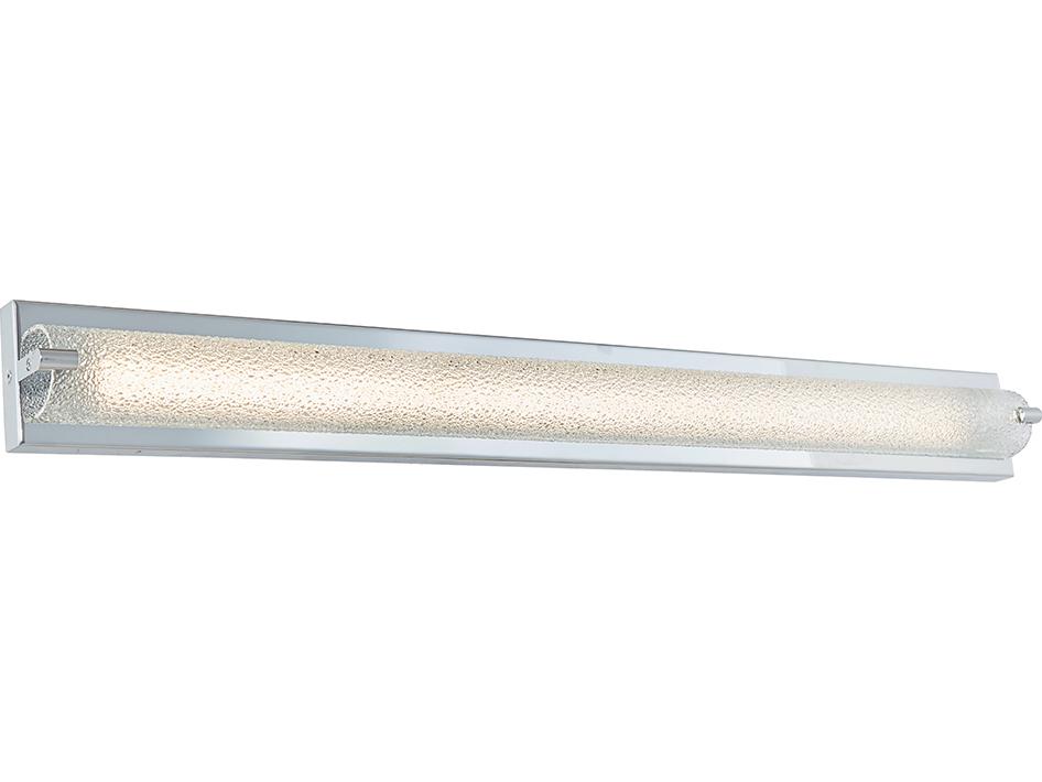 Veil 1-Light LED Vanity Wall Sconce with Curved Glass in Chrome