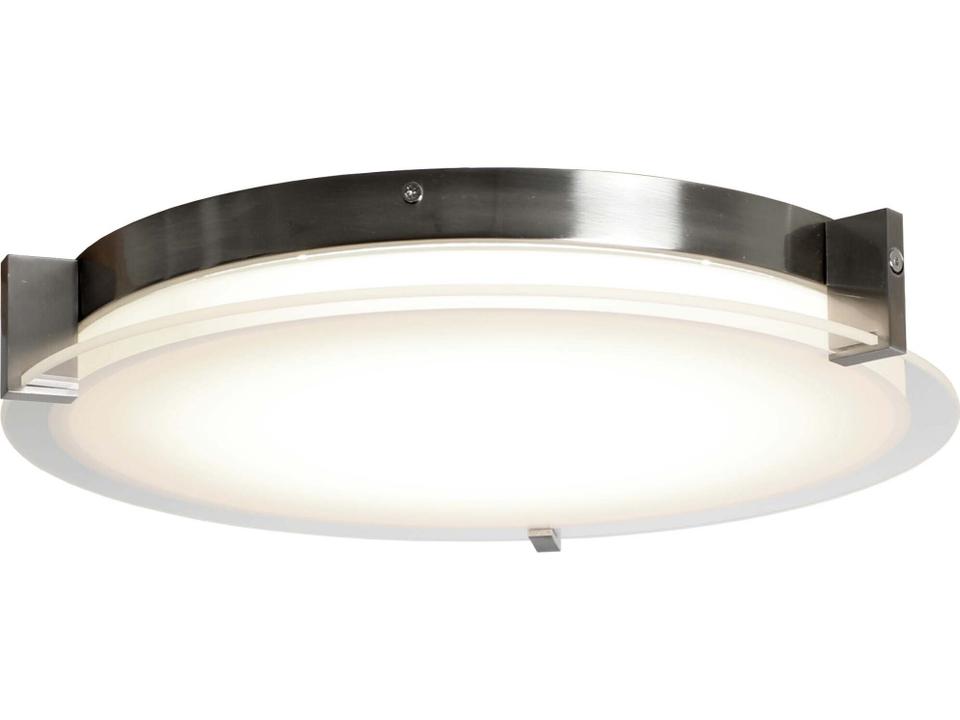 Lighting Matrix Large Round LED Flushmount Modern Brushed Nickel
