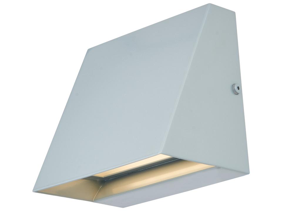 Wedge LED Outdoor Wall Sconce in Silica with Frosted Glass Diffuser
