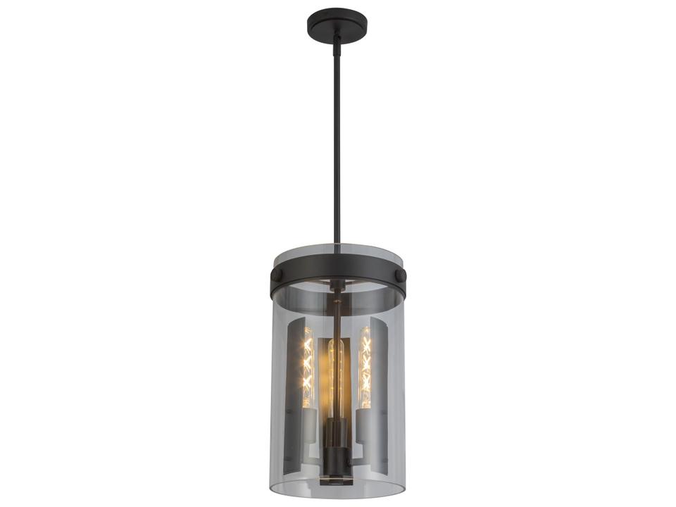 Dahlia 3-Light Cylinder Pendant Light in Black