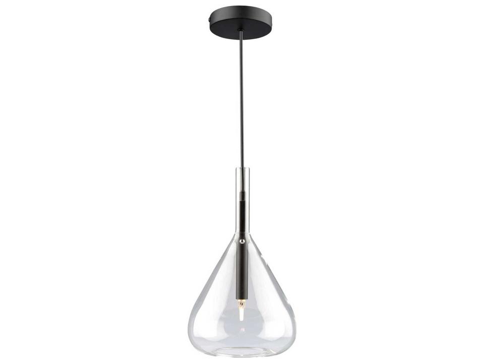 Conic 1-Light Glass Pendant Light in Black Finish